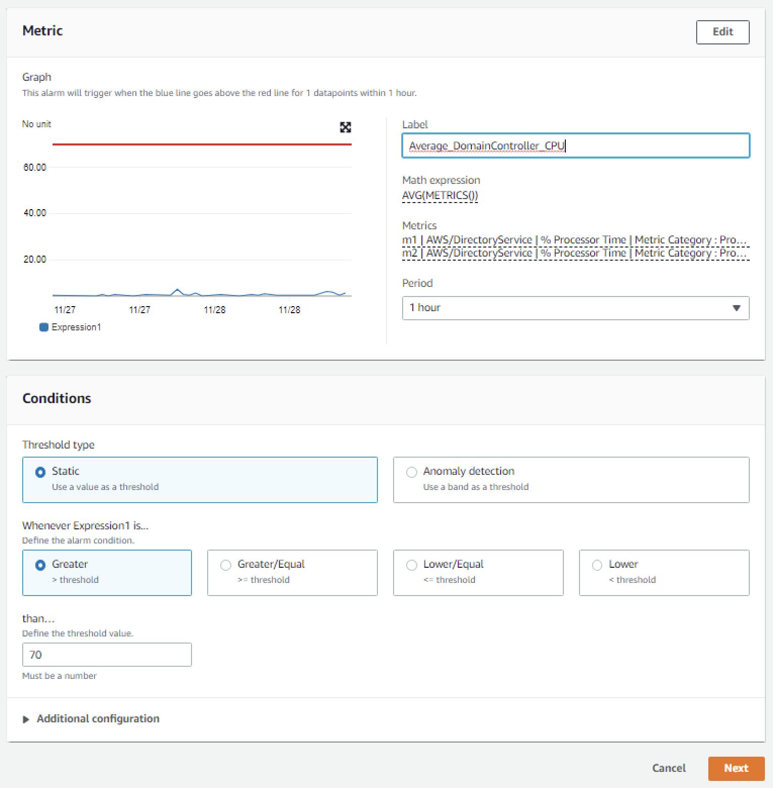 Figure 5. Configure the alarm parameters