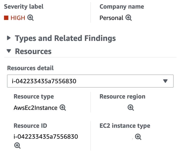 Figure 6: Resource Detail in Security Hub finding