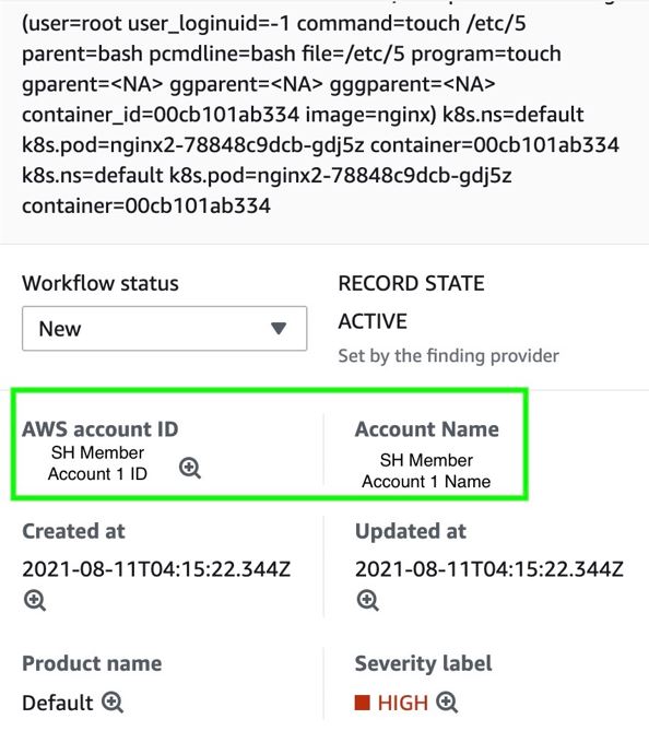 Figure 8: Write under /etc detail view in Security Hub admin account