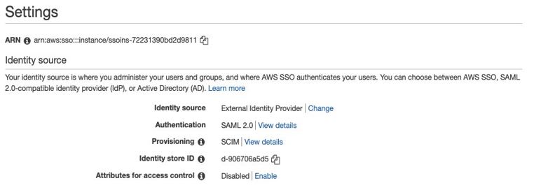 Figure 2: Attributes for access control settings (enable ABAC)