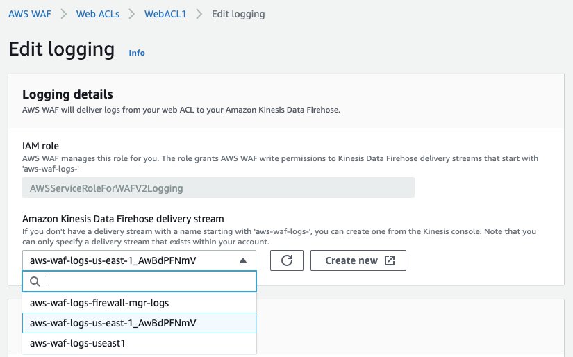 Figure 3 – Enabling WAF logging