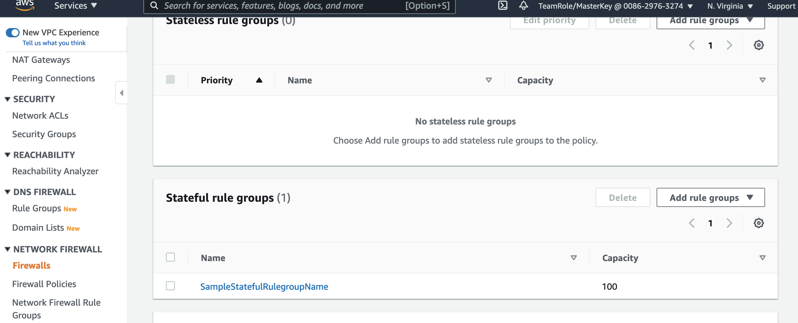 Figure 7. Shows the new rule group is now added