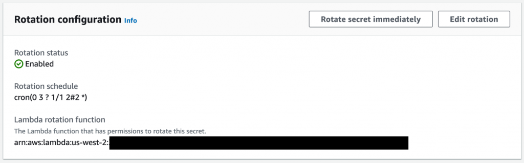 Figure 4:Rotation configuration of your secret