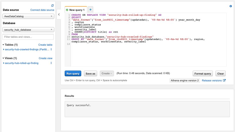 Figure 7. Creating an Athena view