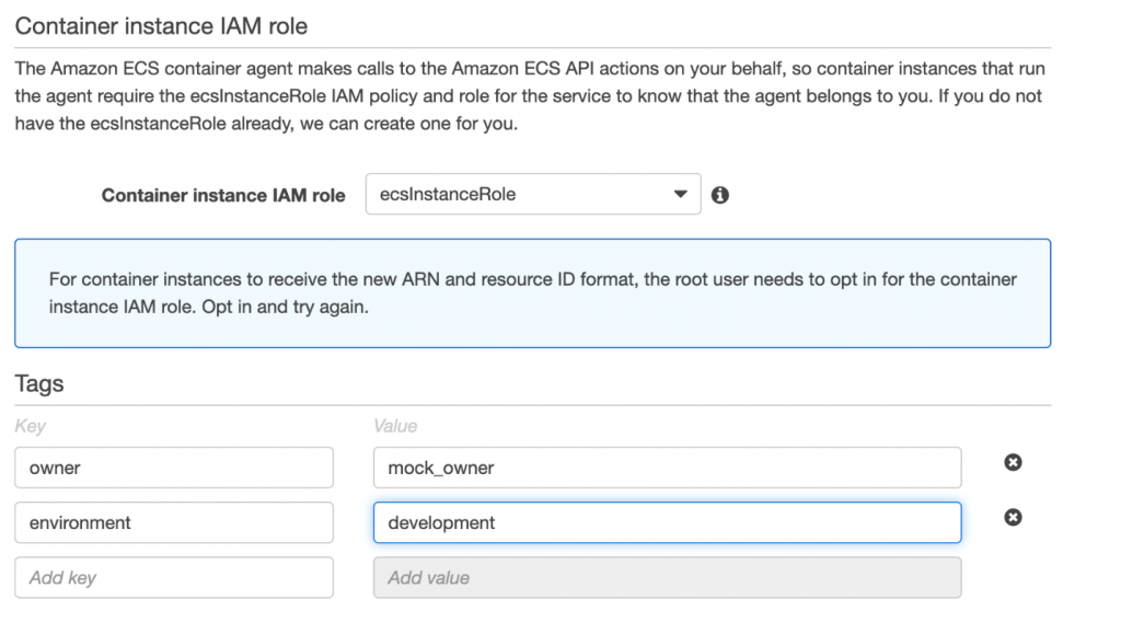 Figure 10. Add correct tags to the cluster