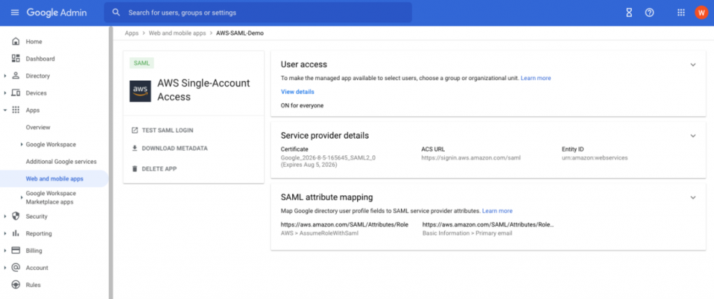 FIgure 20: Testing SAML login again