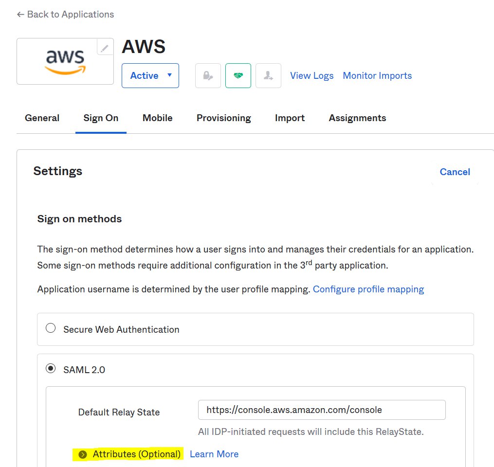 Figure 1 - Navigate to attributes in SAML settings on the Okta applications page