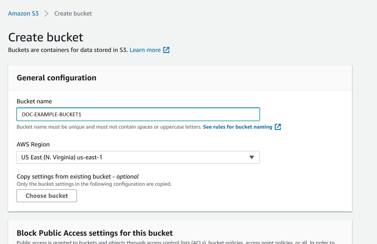 Figure 13. Create S3 bucket