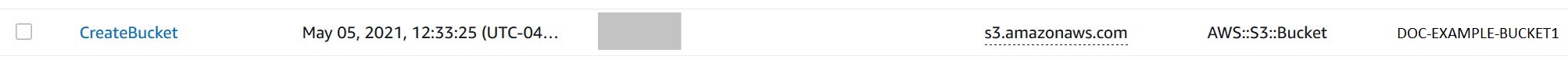 Figure 14 - Bucket creating entry in CloudTrail