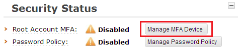 Screenshot of Manage MFA Device