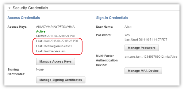 New in IAM: Quickly Identify When an Access Key Was Last Used