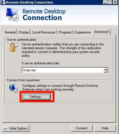 Figure 4 - Remote Desktop Connection