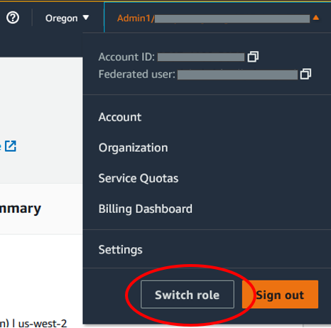 Figure 1: Switch role for IAM user or IAM federation