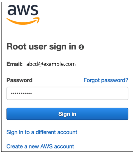 AWS root user sign-in