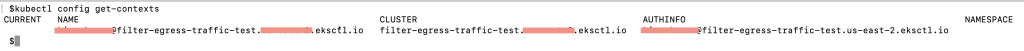 Figure 3: kubectl config get-contexts command output