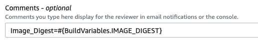 Figure 3: Container image digest reference in approval action configuration