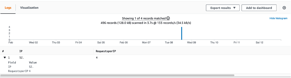 Figure 4: Sample query results for CompromisedCredentialsDetected