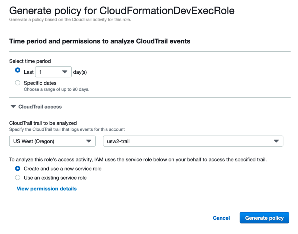 Figure 1: Policy generation options