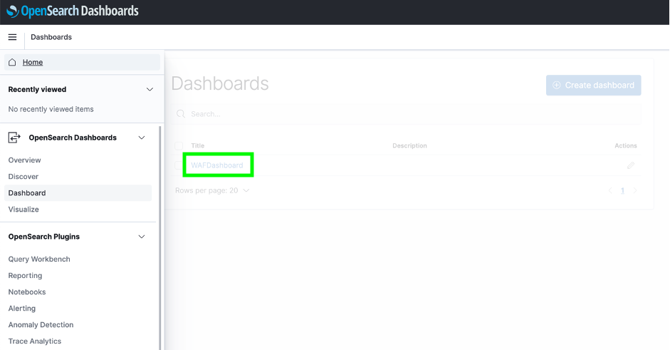 Figure 7: Navigate to the AWS WAF dashboard