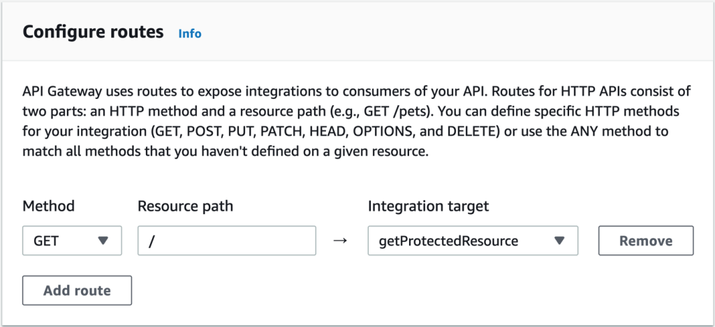 Figure 5: Configuring API Gateway routes