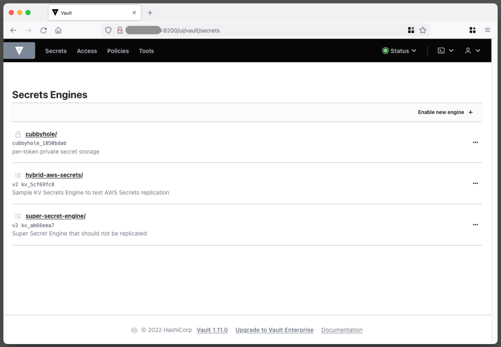 Figure 5: HashiCorp Vault secrets engines overview