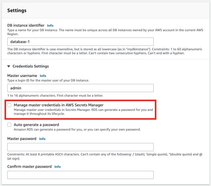 Figure 1: Select Secrets Manager integration