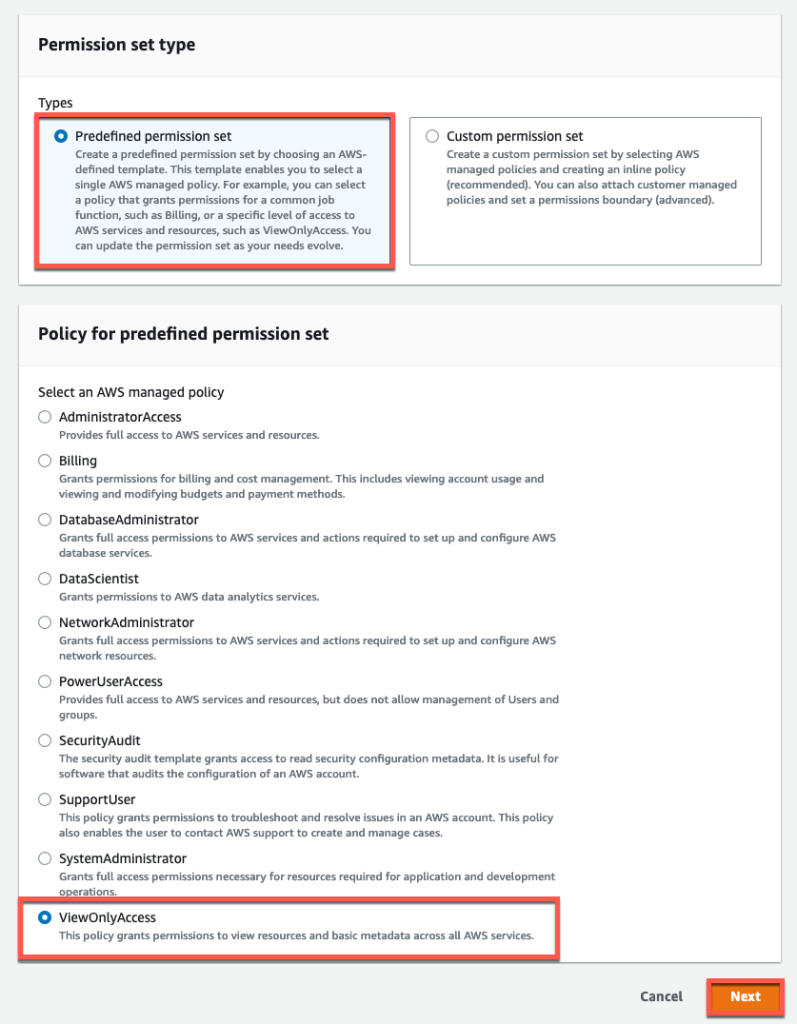 Figure 14: Create permission set