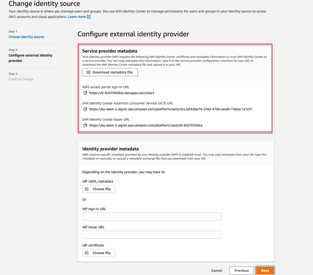 Figure 4: IAM Identity Center SAML metadata