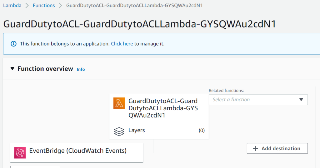 Figure 7: The Lambda function open in the Lambda console