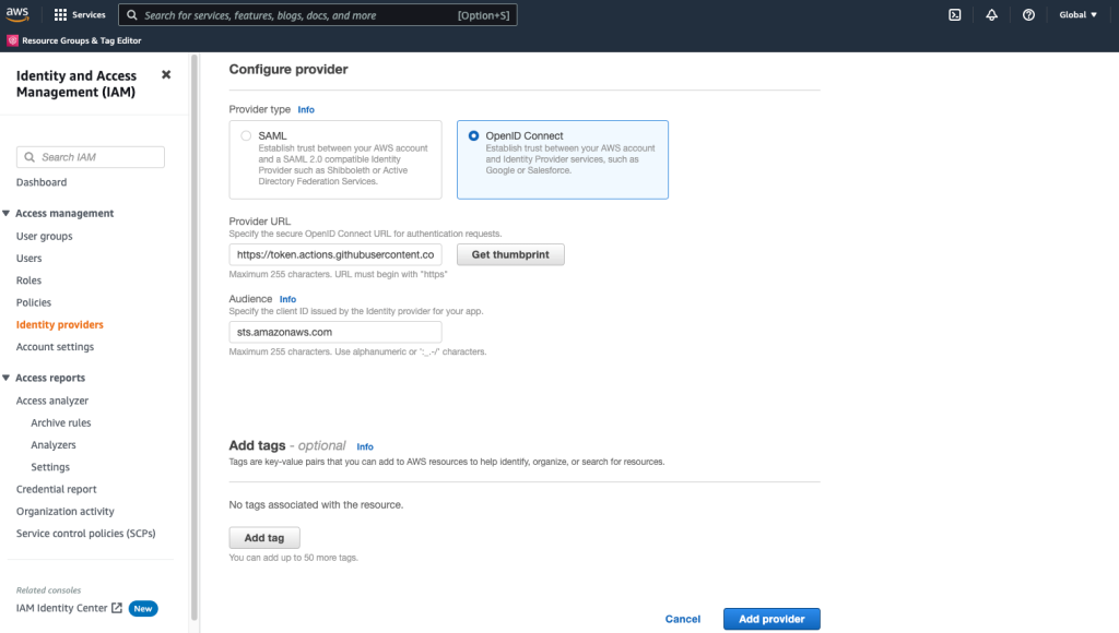 Figure 1: Steps to configure the identity provider