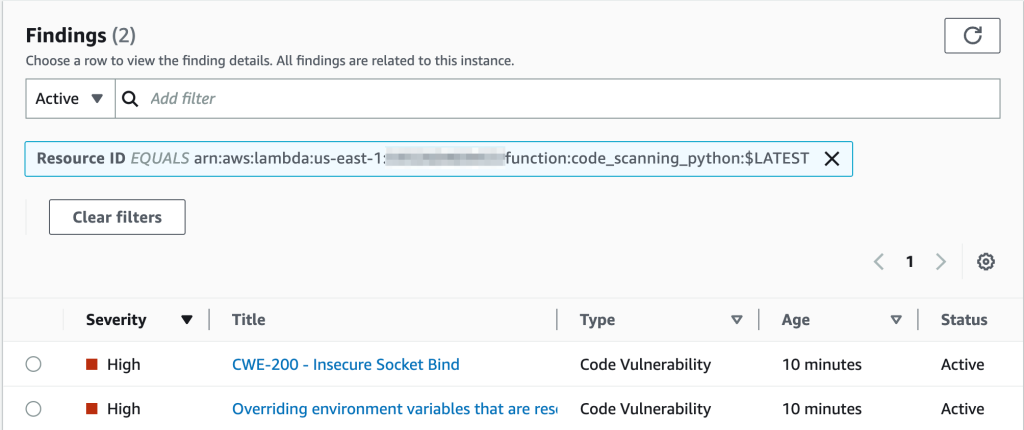 Figure 7: Code Vulnerability sample findings