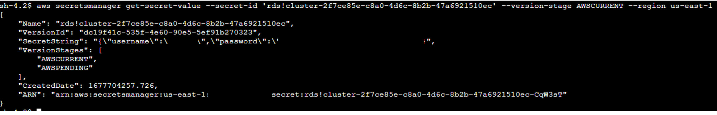 Figure 6: Example remediated credentials