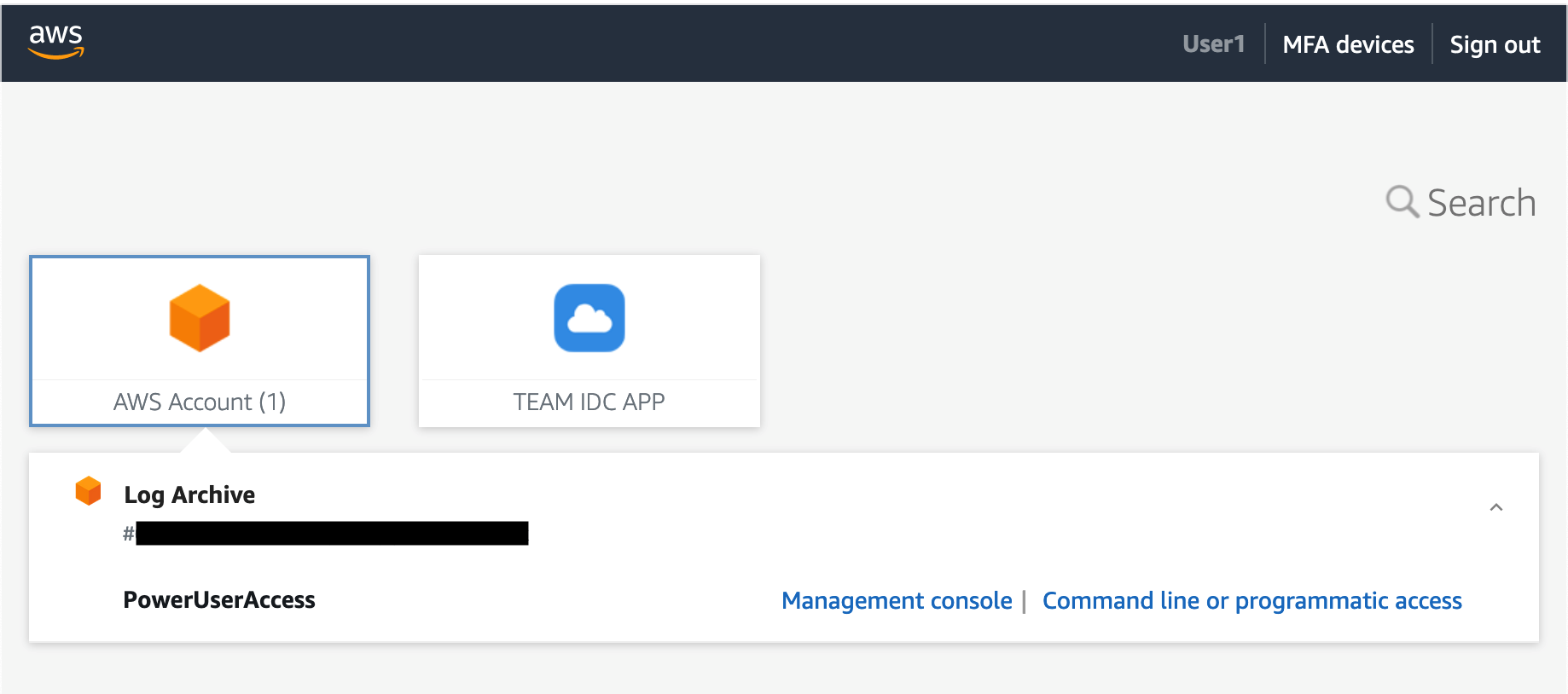 Figure 11: Invoke access from the AWS access portal