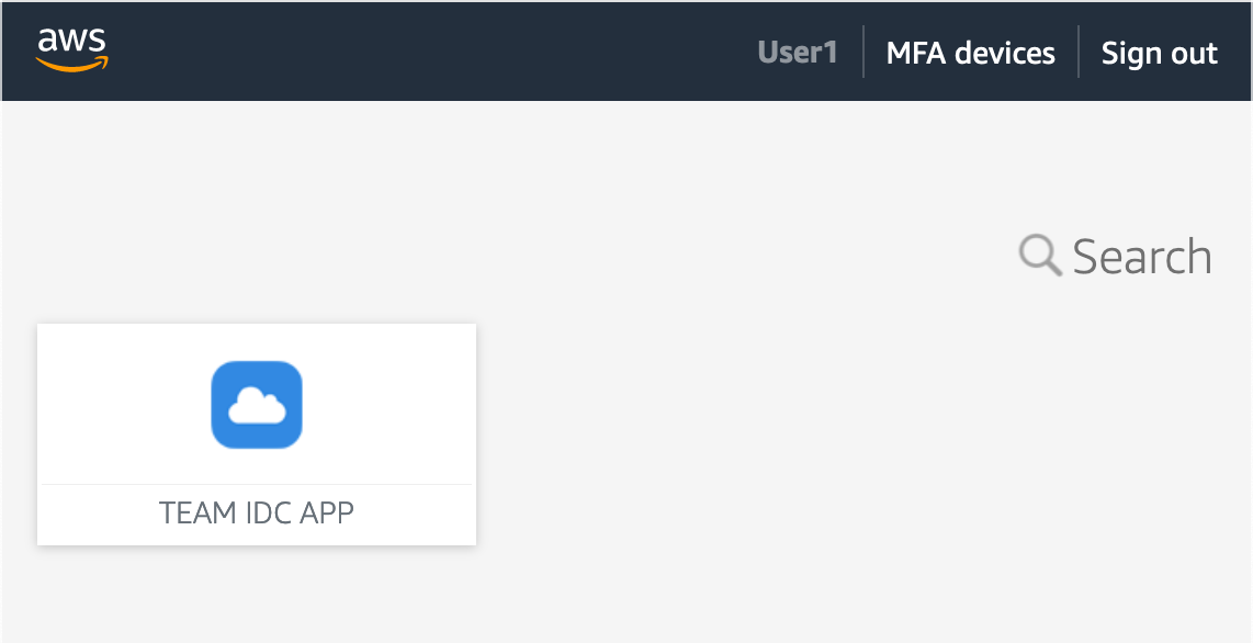 Figure 2: TEAM application icon in the AWS access portal of IAM Identity Center