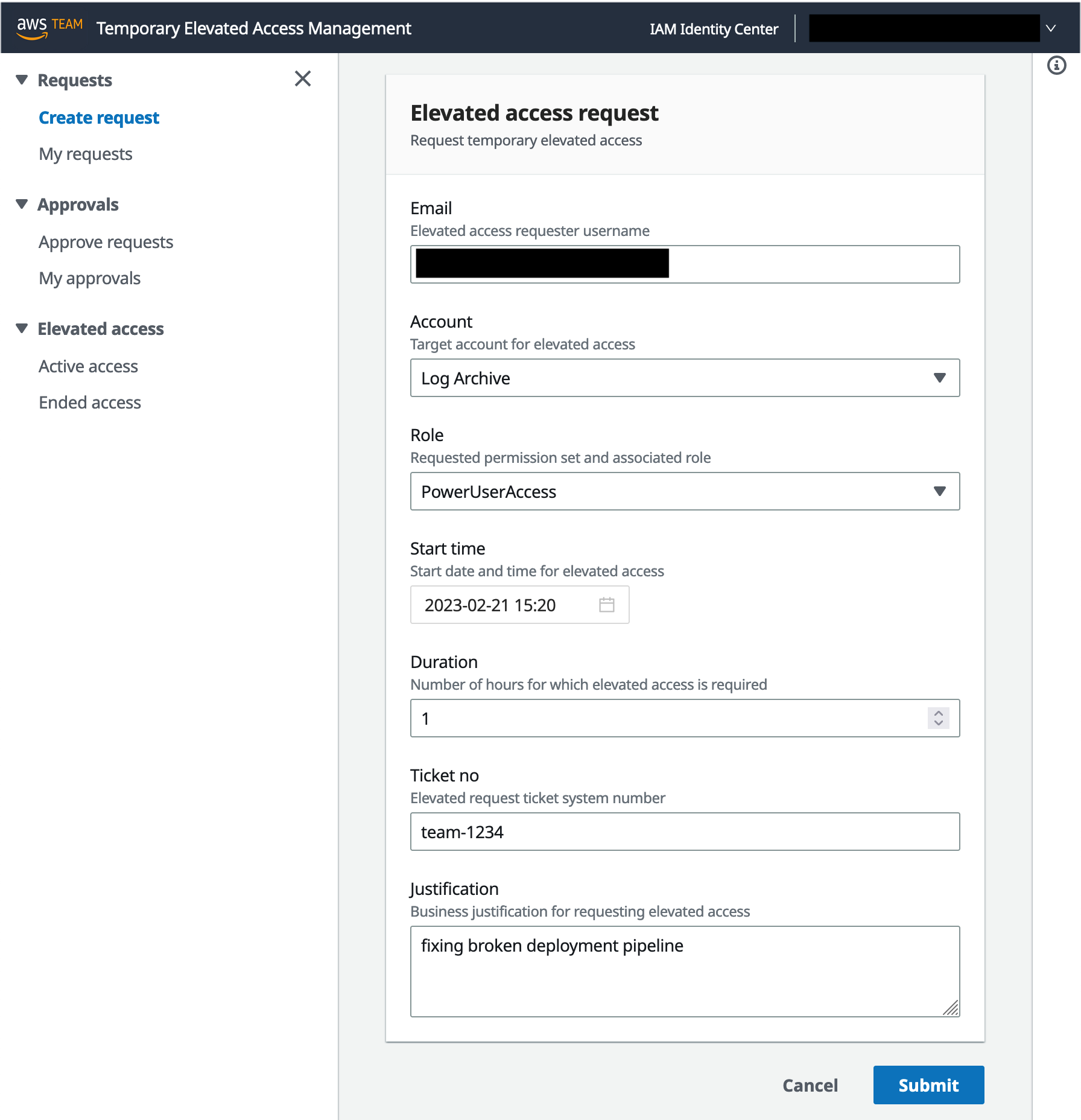 Figure 5: Create a new request