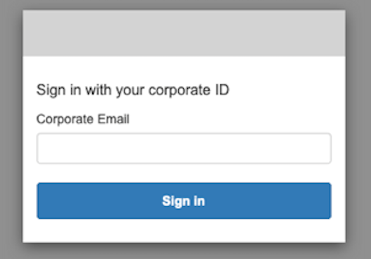 Figure 2: Hosted UI that links to corporate IdP through an email domain