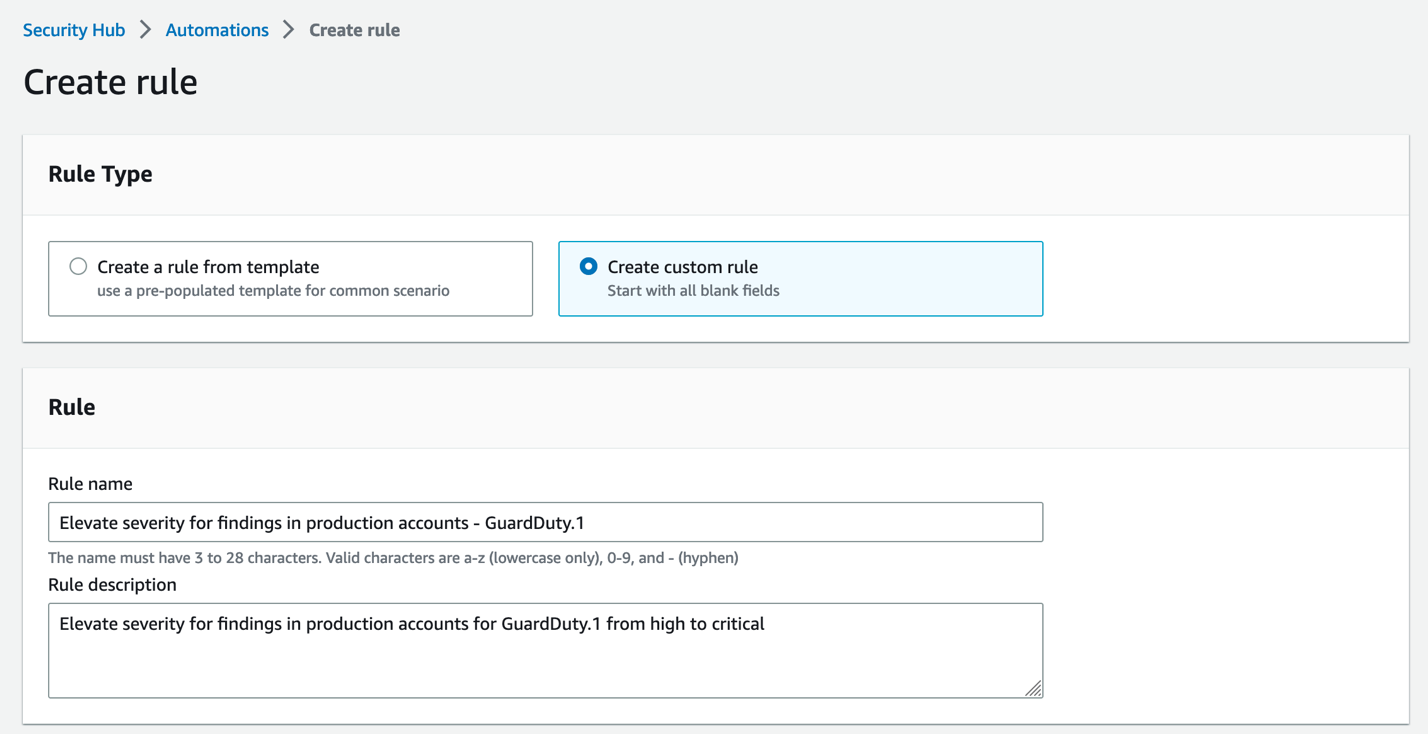 Figure 2: Create a new custom rule