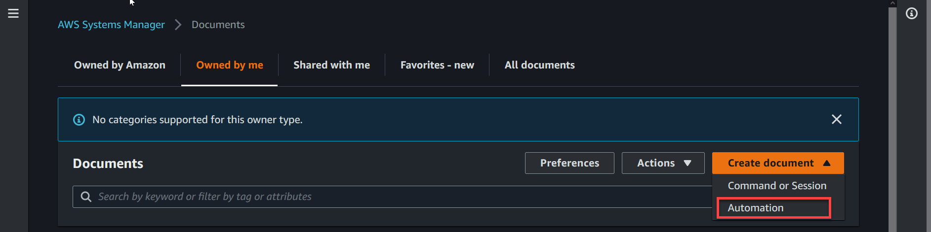 Figure 1: Create the automation document