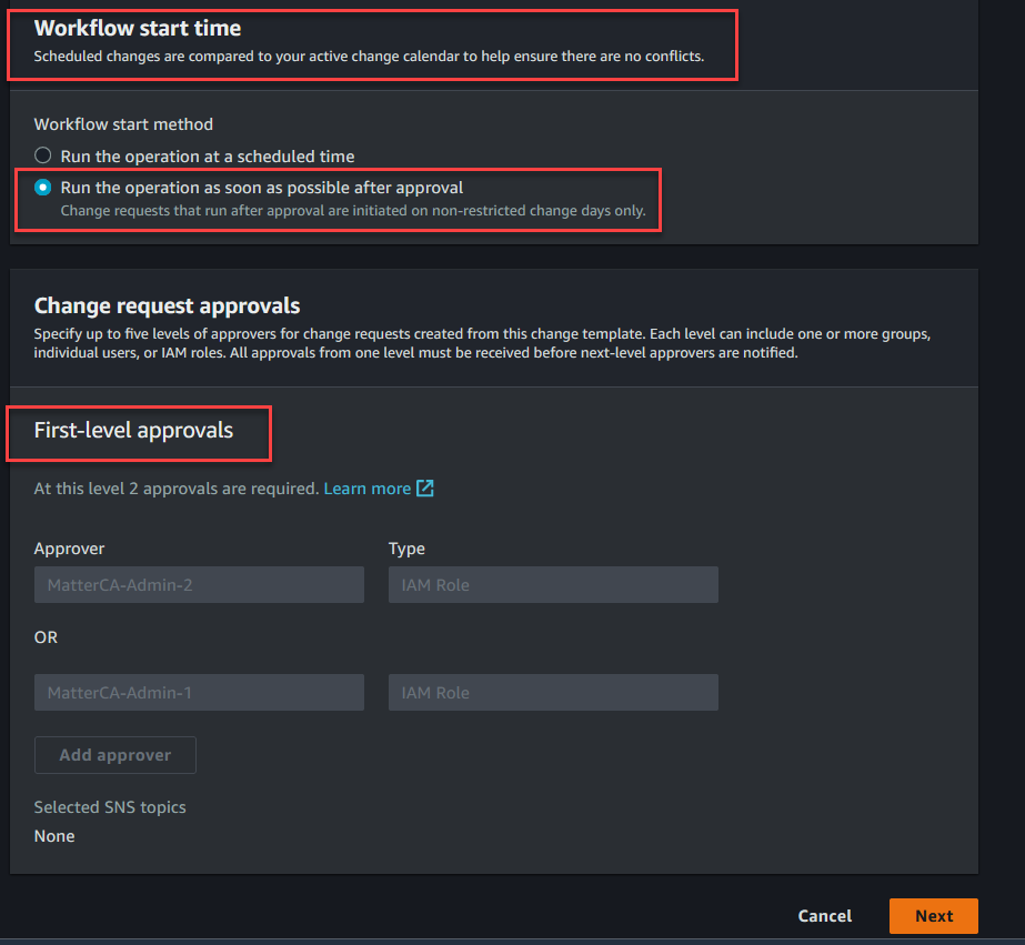 Figure 12: Change request approvers