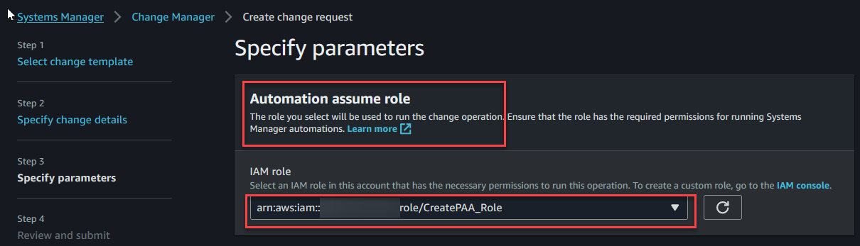 Figure 13: Change request role