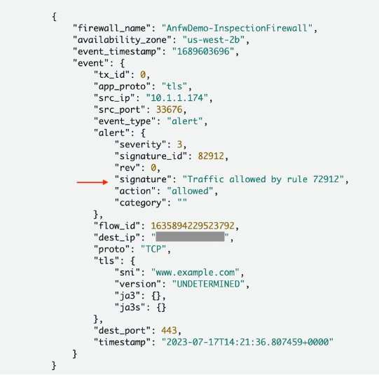 Figure 7: Allowed domain in the alert log