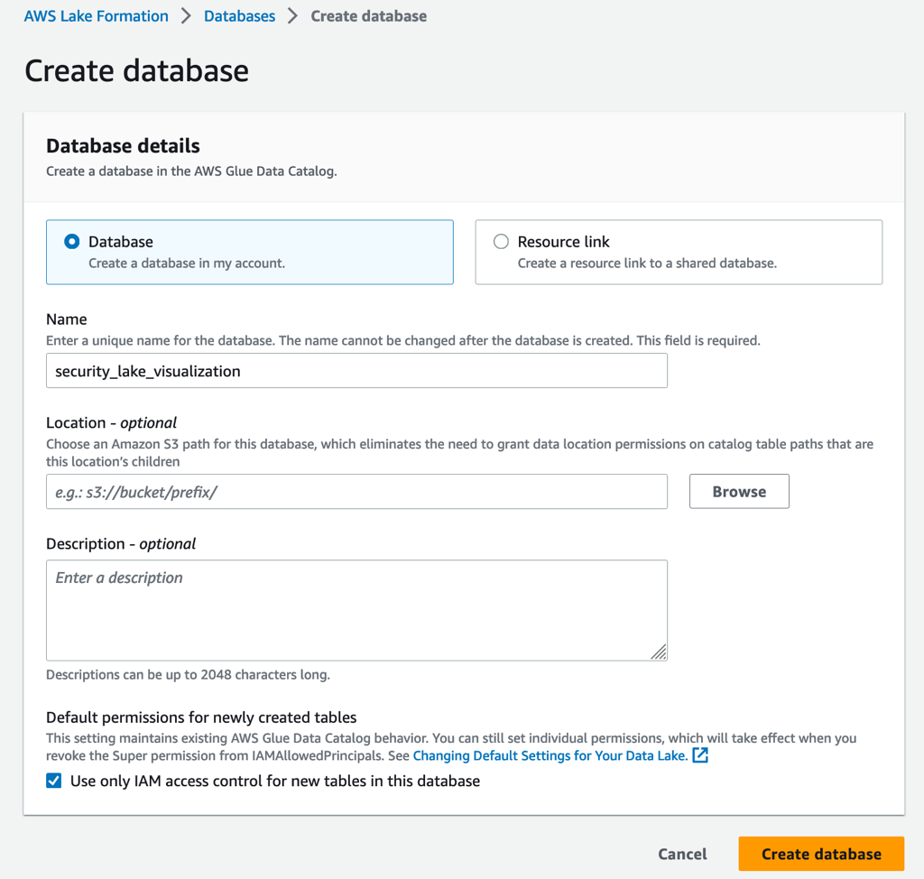 Figure 4: Create database