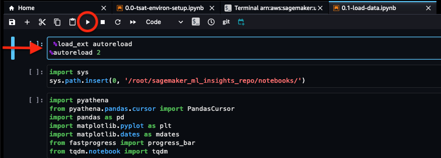 Figure 11: SageMaker run Python notebook code