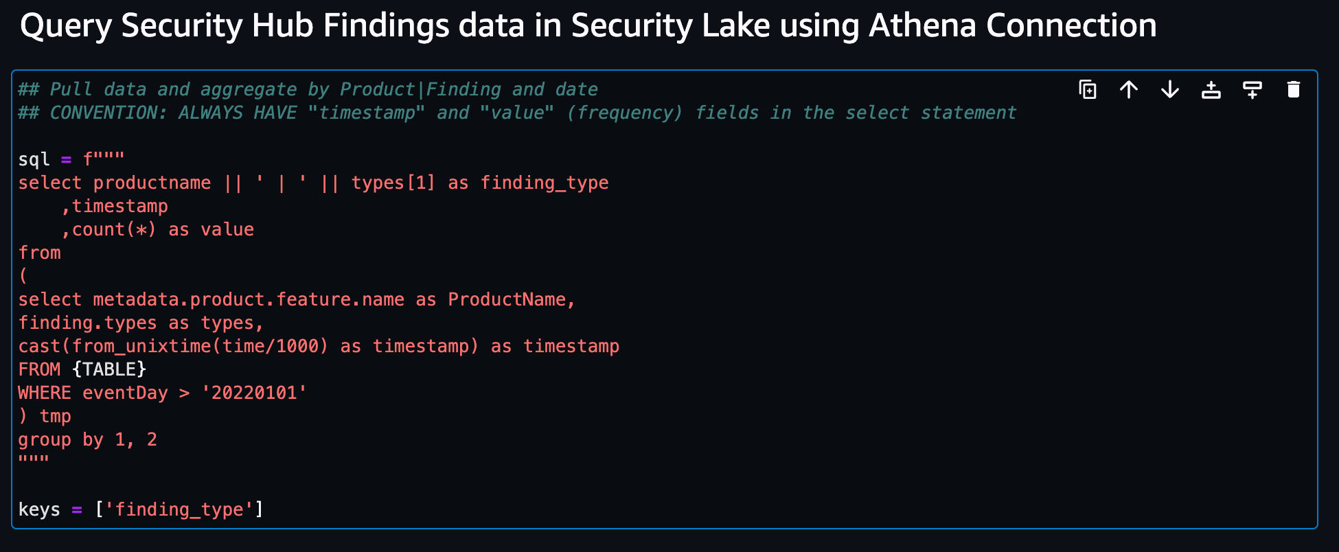 Figure 10: SageMaker notebook Athena query