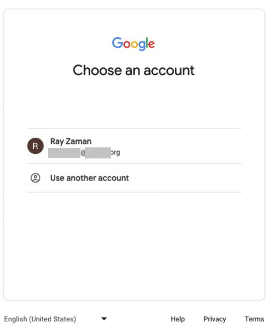 Figure 14: Google Workspace sign-in screen