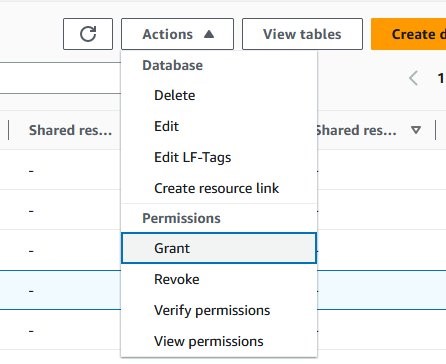 Figure 3: Creating a grant for your IAM role