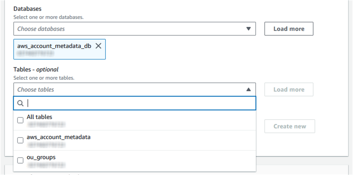 Figure 4: Choosing All Tables for the grant