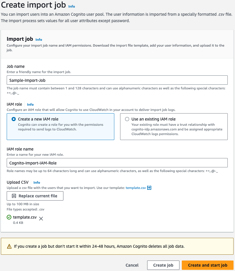 Figure 2: Configure import job