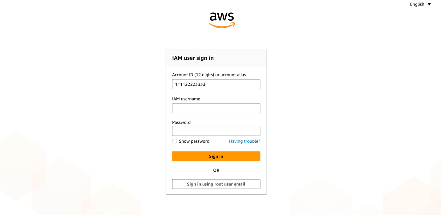 Figure 2: IAM sign-in page