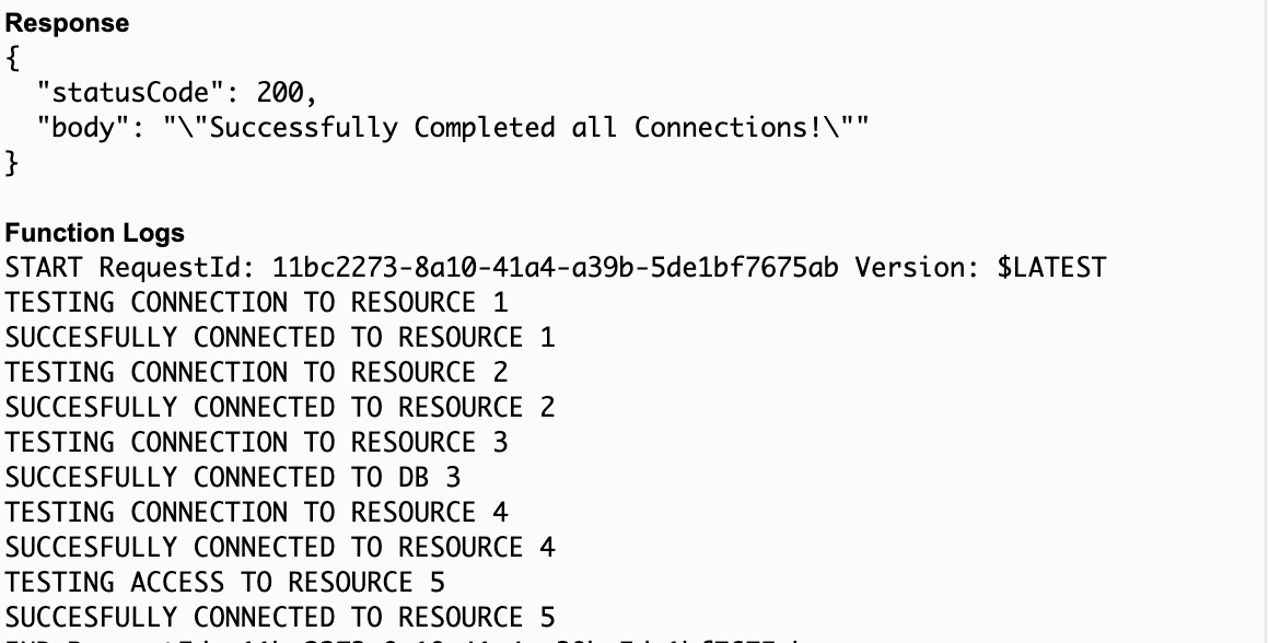 Figure 2: Review the function output